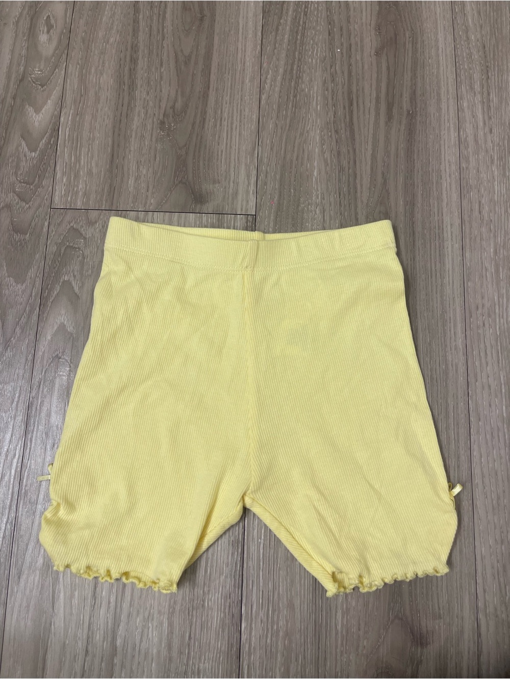 Yellow Ribbed Shorts